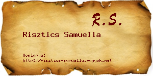 Risztics Samuella névjegykártya